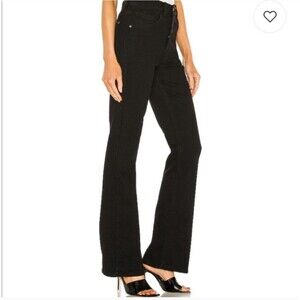 Free People French Girl Flare Jeans Satin Misty Black Size 27